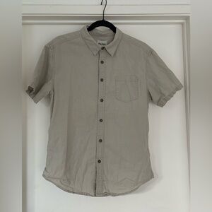 Rhythm Men's Casual Beige Linen/Cotton Button Down Shirt